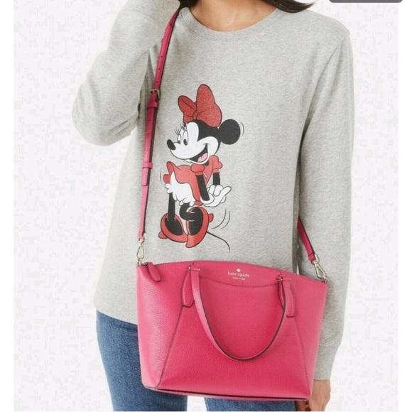 Kate Spade Pink Pebble Leather Tote Shoulder Bag Host Pick - Picture 3 of 16